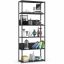 Freestanding shelf, 6 shelves, black, 80 × 192 × 32 cm