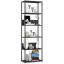 Standing shelf AkordV2, 6 shelves, black, 60 × 192 × 32 cm