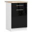 Põrandale paigaldatav köögikapp OLIWIA S50, 1 uks, 1 sahtel, valge/must, 50 × 85 × 46 cm