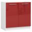 Põrandale paigaldatav valamukapp OLIWIA S, 2 ust, valge/punane, 80 × 82 × 46 cm