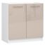 Põrandale paigaldatav valamukapp OLIWIA S, 2 ust, valge/pruun, 80 × 82 × 46 cm