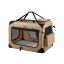Koera transpordikott 91x63x63cm., helepruun/must