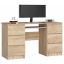 Desk A-11 CLP, 6 drawers, oak color, 135 × 77 × 50 cm