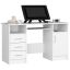 Desk AkordV2 ANA, 3 drawers, white, 124 × 74 × 52 cm