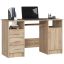 Desk ANA, 3 drawers, oak color, 124 × 74 × 52 cm