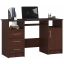 Desk ANA, 3 drawers, brown, 124 × 74 × 52 cm