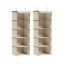 Комплект из 2 подвесных тканевых полок 30x30x90 см, бежевый