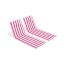 Adjustable backrest beach lounger, 158 × 55 cm, pink and white striped