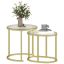Set of 2 transparent coffee tables Homcom, gold color