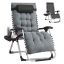 SONGMICS folding sun lounger, grey, 90 × 110 × 65 cm