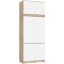 Wardrobe AkordV2 S90, 6 doors and 6 shelves, oak/white, 90 × 235 × 51 cm