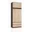 Wardrobe, mezzanine and 2 drawers, brown/oak, 90 × 234 × 51 cm