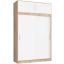 Wardrobe CLP Mono, 4 doors with mezzanine, brown/white, 150 × 245 × 60 cm