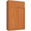 Wardrobe CLP Mono, 4 doors with mezzanine, brown, 150 × 245 × 60 cm