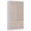 Wardrobe S, 2 doors and 2 drawers, white/beige, 90 × 180 × 51 cm