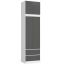 Wardrobe S60, 2 hinged doors and 2 drawers, white/grey, 60 × 234 × 51 cm