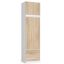 Wardrobe S60, with extension and 2 doors and 2 drawers, white/brown, 60 × 234 × 51 cm