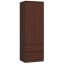 Wardrobe STAR S60, 2 doors, 2 drawers, brown, 60 × 180 × 51 cm