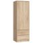 Wardrobe STAR S60, 2 doors and 2 drawers, brown, 60 × 180 × 51 cm