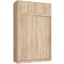 Sliding wardrobe CLP MONO, 4 doors, 8 shelves, extension, brown, 150 × 245 × 60 cm