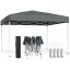 Folding pavilion 3 x 3 m, dark gray, with sun protection