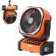 Kaasaskantav laetav ventilaator LED-tulega, USB, 4 kiirust, taimer, 228,6 mm