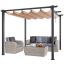 10'x10' õuealumiinium pergola väljatõmmatava varikatusega, beež