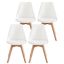 VASAGLE Dining Chairs, 4 pcs, White, 46.5 × 57 × 79 cm