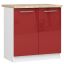 Kitchen cabinet OLIWIA S80, with worktop, white/red, 80 × 85 × 46 cm